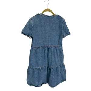 H&M Blue Denim Short Sleeve Dress XS thumbnail 2