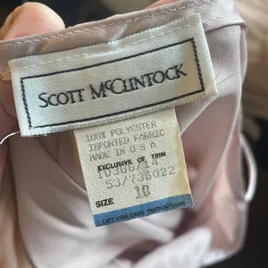 Vintage Gunne Sax Scott McClintock wedding dress silky slip dress midi pleats thumbnail 4