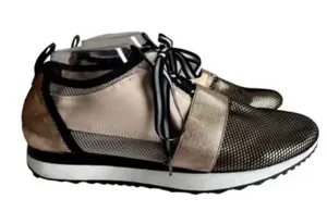 Steve‎ Madden Rose Gold Black Two Tome Kaison Size 8 Fashion Sneakers Pink Mesh thumbnail 1