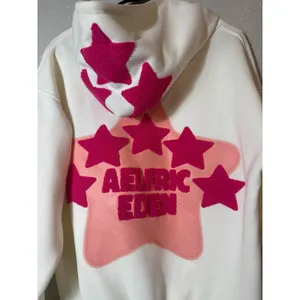 Aelfric Eden Vintage Embroidery Eden Star V303 Hoodie CreamPink Oversized SizeXS thumbnail 4