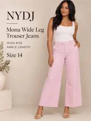 NYDJ Mona High Waist Ankle Wide Leg Trouser Jeans — Size 14 NWT thumbnail 2