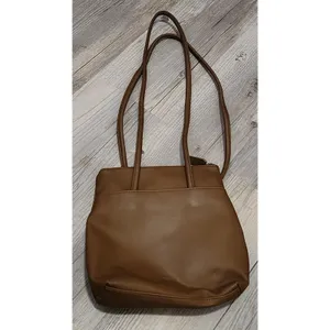 FOSSIL Women's Genuine Classic Leather Top Zip‎ Tote Shoulder Bag Camel Brown thumbnail 2