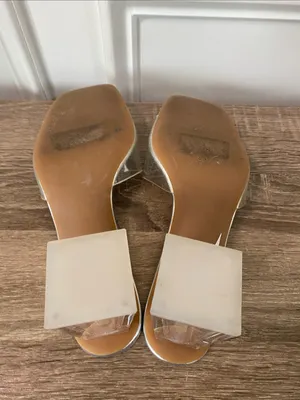 BP. Clear Square Toe Block Heel Mules thumbnail 6