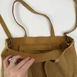 Madewell The Medium‎ Transport Tote Corduroy Suede Edition Crossbody Strap Gold thumbnail 9