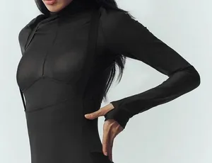 Alo Yoga Airlift Winter Warm Mesh Ski Time Long Sleeve Black XS thumbnail 1