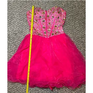 Dress Women Size 4 Strapless Evening Gown Pink Multicolor Rhinestone Gala thumbnail 6