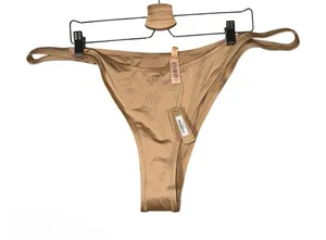 Skims Swim Micro Tanga Bikini Bottom Womens Sz 4X Tan Nylon Stretch Beach Swim thumbnail 1
