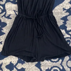 Cotton Sleeveless Romper Black thumbnail 3