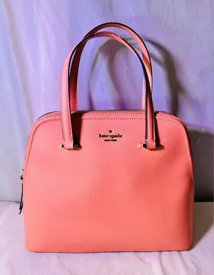 kate spade Coral Pink Leather Dome Tote thumbnail 1