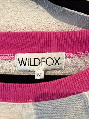 Wildfox Cream Sweatshirt with Bright Pink Trim thumbnail 2