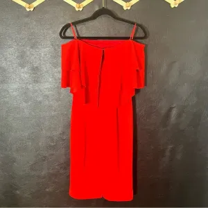 Ralph‎ Lauren Red Off Shoulder Dress Size 0 thumbnail 2