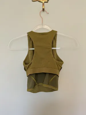 Lululemon Invigorate Training Tank Top Heathered Auric Gold Everlux 0 thumbnail 7