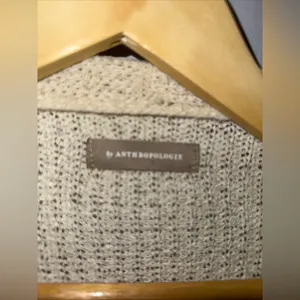 Anthropologie Cardigan Sweater Cream Open Front Half Sleeve‎ One Size thumbnail 3