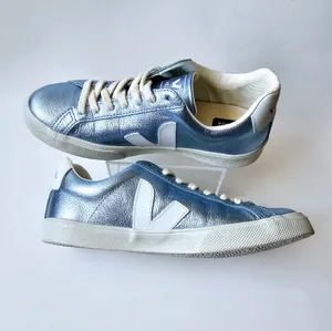 Veja Womens Esplar Low Sneakers Metallic Blue Lace Up size 6 thumbnail 5