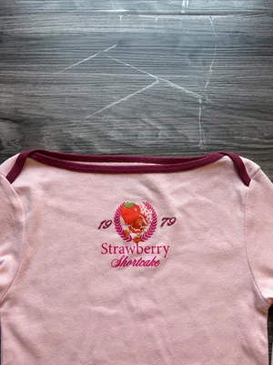 The World of Strawberry Shortcake Pink Long Sleeve Tee 1979 100% Cotton XS thumbnail 5
