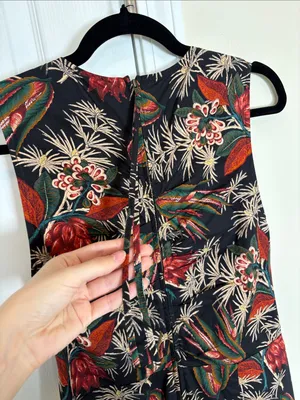 Ulla Johnson Edlyn Anthurium Floral Ruched Sleeveless Midi Dress Cotton Sz 6 thumbnail 7