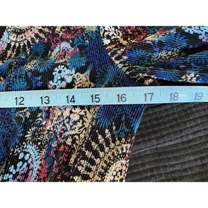 Bohemian Paisley/Medallion Print Crinkle‎ Material Faux belt Blouse size Measure thumbnail 5