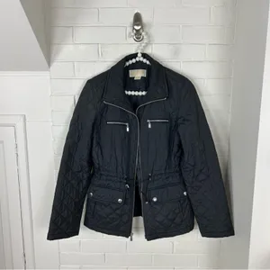 Michael Michael Kors Black Quilted Zip Front Puffer Jacket Size S thumbnail 8