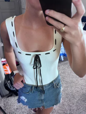 White knit Le Lis bodysuit  thumbnail 1