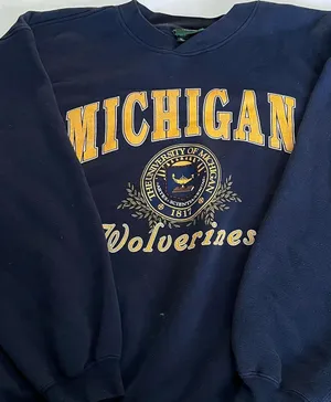 vintage university of michigan sweatshirt thumbnail 1