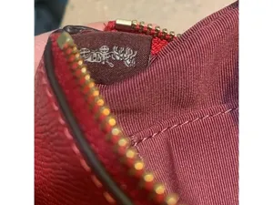 COACH Scarlet Red Pebbled Leather Wristlet thumbnail 7