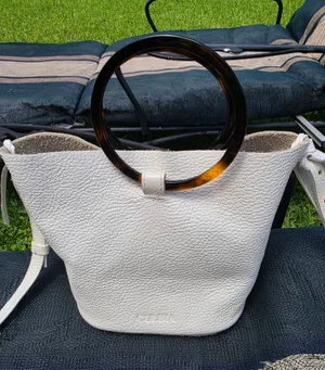 Culbia Small Leather White Handbag Purse With Crossbody Adjustable Strap thumbnail 1