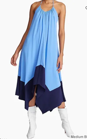 Halston Karley Handkerchief Halter Dress, Size 0 thumbnail 1