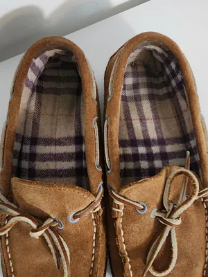 L.L.Bean Brown Suede Flannel Lined Slippers Size 7 thumbnail 5