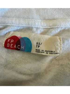 FP Beach short sleeve oversized tunic shirt white size XS thumbnail 3