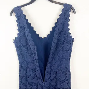 LILLY PULITZER Reeve Sailboat Navy Crochet V-Neck Sleeveless Dress 4 Nautical thumbnail 8