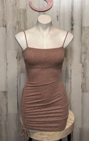 Windsor Shine On Ruched Glitter Mini Dress size XSmall thumbnail 1