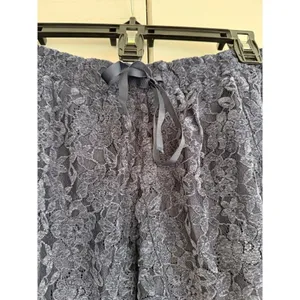 Aerie Navy Blue Floral Lace Mini Skirt Elastic Waist Ribbon L NWT 0703-1834 Boho thumbnail 3