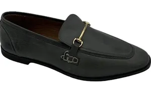 Miz Mooz Leather Loafers Paulina Size 5.5‎ Black Equestrian Gold thumbnail 1