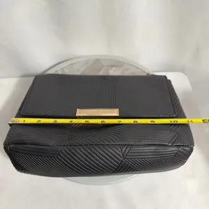 ALDO Black Textured Crossbody Bag Gold Chain Adjustable Shoulder Purse Handbag thumbnail 10