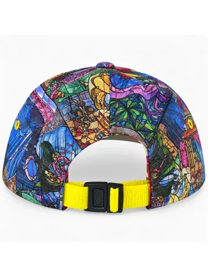 Misallati Hat Club Beauty & The Beast Stained Glass Rose Camper Strapback Hat thumbnail 4