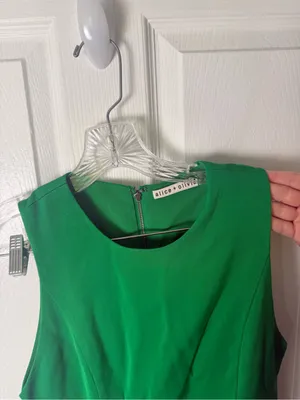 Alice + Olivia Adley Drop Wait Mini Dress in Light Emerald 6 thumbnail 3