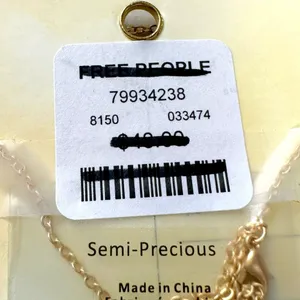 Free People Postcard Necklace Press On Patch Set 14k Gold Plated NWT Dainty thumbnail 6