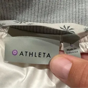 Athleta White Down Puffer Jacket Coat Women’s Large thumbnail 2