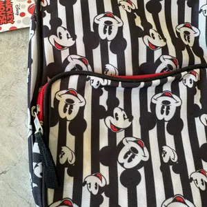 NEW Mickey Mouse Disney Crossbody Canvas Bag Purse‎ Black White Red thumbnail 3