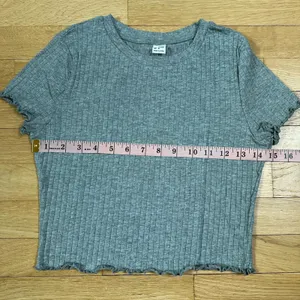 Shein EZwear solid lettuce trim rib-knit tee thumbnail 5