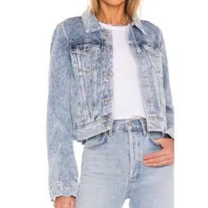 Free People jacket indigo acid wash NWT xs denim thumbnail 2