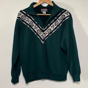 Vintage 1990s Sporting Club Green Knit Sweater Size S thumbnail 1