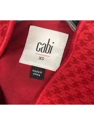 -Cabi Celebration Jacket Women’s Size XS Red Houndstooth Print Academia #3546 thumbnail 7