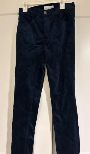 LOFT Blue velvet pants thumbnail 1