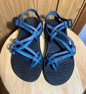 Chacos Blue Strappy Women's Sandals with Black Footbed thumbnail 1