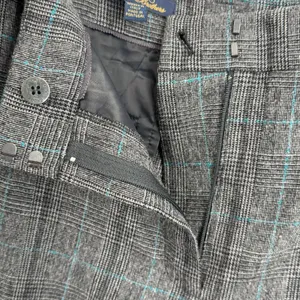 Brooks Brothers dress pants women's 14 wool cashmere glen plaid straight gray thumbnail 6