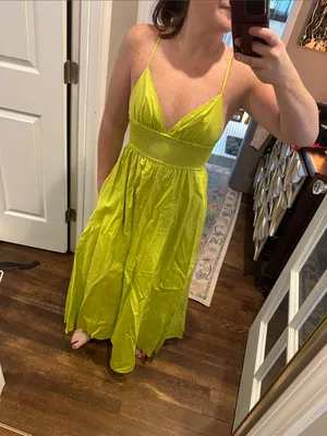 NWT Zara Lime Green Maxi Dress thumbnail 2