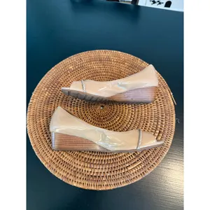 Cole Haan Air Tali Nude Patent Leather Peep Toe Wedge‎ Heels Beige Pumps thumbnail 8