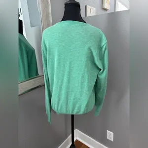 J. Crew Green Pullover Crewneck Preppy Casual Sweater Size Medium. thumbnail 4