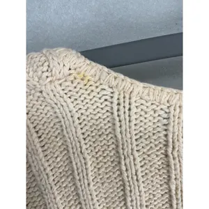 Expressions Womens Cardigan Vintage 90s Cable Knit Button Front Cream Medium thumbnail 4
